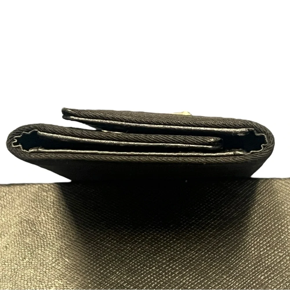 Prada Black Tessuto Nylon Saffiano‎ Leather 6 Key Holder Wallet Made in Italy